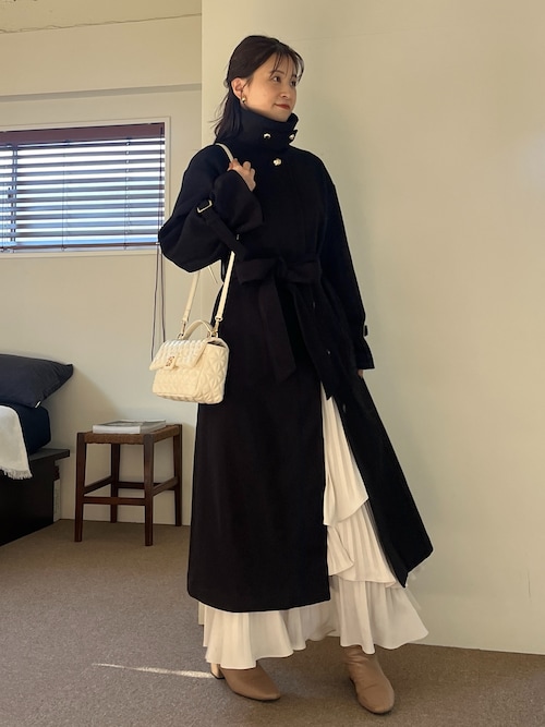 セール】ロングスタンドコート（ステンカラーコート）｜one after