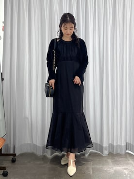 「one after another NICE CLAUP（ワンアフターアナザーナイスクラップ）のアイテム（ワンピース）」を使った、Megumi❤︎さん（レディース・165cm）の秋コーディネート