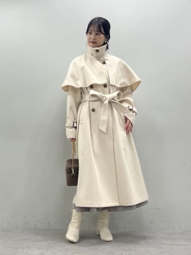 「アイテム（ステンカラーコート）」を使った、Megumi❤︎さん（レディース・165cm）の秋コーディネート