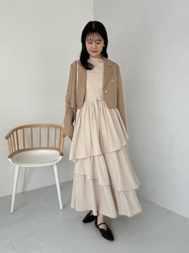 「one after another NICE CLAUP（ワンアフターアナザーナイスクラップ）のアイテム（テーラードジャケット）」を使った、Megumi❤︎さん（レディース・165cm）の冬コーディネート