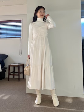 「タートルネック」｜「アイテム（ボストンバッグ）」を使った、Megumi❤︎さん（レディース・165cm）の冬コーディネート