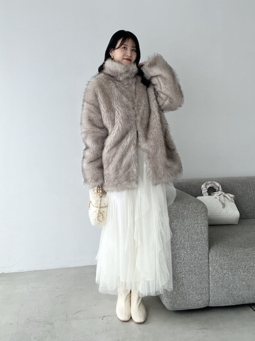 セール】ミドルフェイクファーコート（その他アウター）｜one after