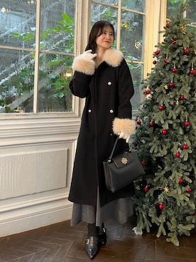 「アイテム（チェスターコート）」を使った、Megumi❤︎さん（レディース・165cm）の秋コーディネート