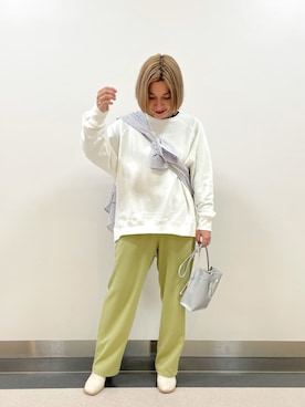 「RAY CASSIN（レイカズン）のアイテム（スウェット）」を使った、Narumi Ichiharaさん（レディース・156cm）の冬コーディネート