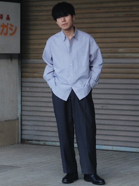 「shiun（シウン）のアイテム（パンツ）」を使った、わむう_wamuさん（メンズ・164cm）の冬コーディネート