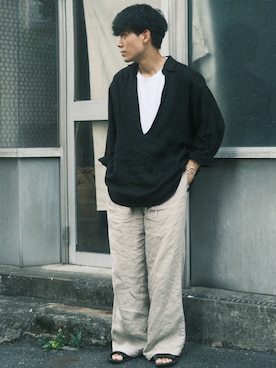 「リネン」｜わむう_wamuさん（メンズ・164cm・20代）の夏コーディネート