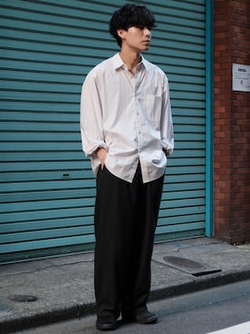 「shiun（シウン）のアイテム（スラックス）」を使った、わむう_wamuさん（メンズ・164cm）の秋コーディネート