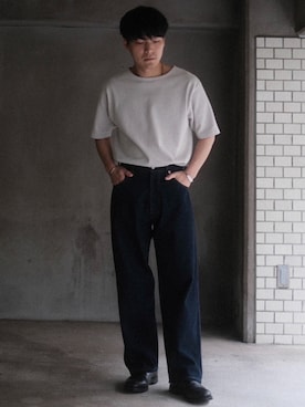 「shiun（シウン）のアイテム（パンツ）」を使った、わむう_wamuさん（メンズ・164cm）の春コーディネート