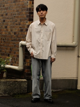 「shiun（シウン）のアイテム（パンツ）」を使った、わむう_wamuさん（メンズ・164cm）の冬コーディネート