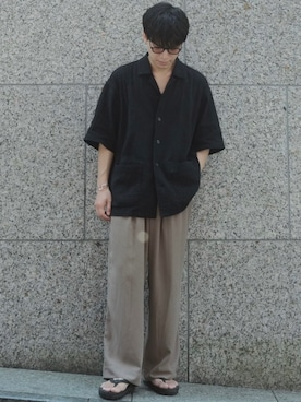 「WYM LIDNM（ウィム バイ リドム）のアイテム（パンツ）」を使った、わむう_wamuさん（メンズ・164cm）の夏コーディネート
