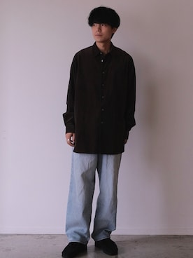 「アイテム（モカシン/デッキシューズ）」を使った、わむう_wamuさん（メンズ・165cm・20代）の秋コーディネート