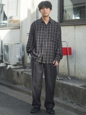 「shiun（シウン）のアイテム（パンツ）」を使った、わむう_wamuさん（メンズ・164cm）の春コーディネート