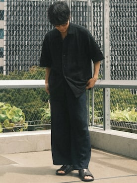 「shiun（シウン）のアイテム（トップス）」を使った、わむう_wamuさん（メンズ・164cm）の夏コーディネート