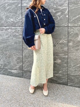 「OLIVE des OLIVE（オリーブデオリーブ）のアイテム（デニムジャケット）」を使った、akaneさん（レディース・167cm）の春コーディネート
