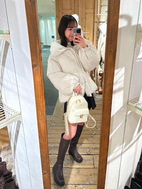 「服とコスメでなりたい自分に」｜「アイテム（ブルゾン）」を使った、akaneさん（レディース・167cm）の冬コーディネート