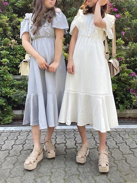 「FUDGEBOYのトラッドスタイル」｜「アイテム（ワンピース/ドレス）」を使った、akaneさん（レディース・167cm）の春コーディネート