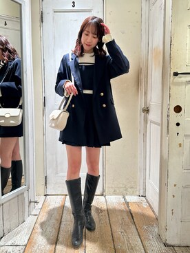 「ほめられ本命コーデ」｜「アイテム（キャミソール）」を使った、akaneさん（レディース・167cm）の冬コーディネート