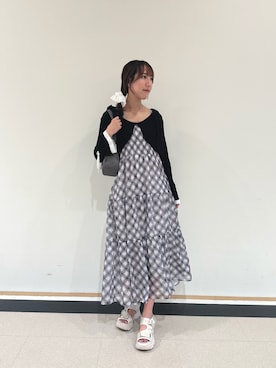 「アイテム（カーディガン/ボレロ）」を使った、akaneさん（レディース・167cm・20代）の夏コーディネート