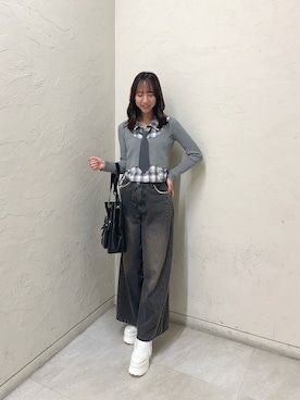 「OLIVE des OLIVE（オリーブデオリーブ）のアイテム（デニムパンツ）」を使った、akaneさん（レディース・167cm）の秋コーディネート