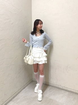 「アイテム（ボストンバッグ）」を使った、akaneさん（レディース・167cm）の夏コーディネート