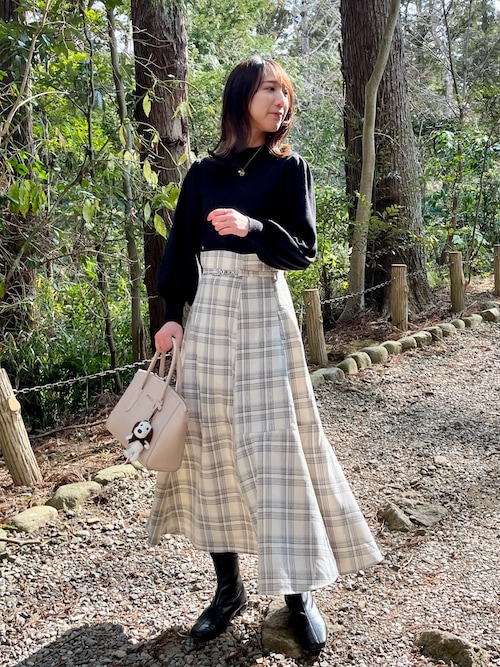 大きいサイズ、OLIVE des OLIVE、フレアスカート OLIVE des OLIVE（オリーブデオリーブ）の「フロントZIPフレアスカート