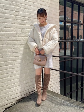 「ラベンダー」｜「アイテム（ブルゾン）」を使った、akaneさん（レディース・166cm）の秋コーディネート