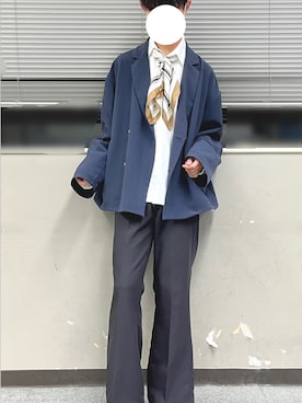 「LILL（リル）のアイテム（テーラードジャケット）」を使った、ReTsuさん（メンズ・175cm）の秋コーディネート