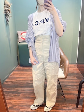 「仕事コーデ」｜「アイテム（オールインワン・サロペット）」を使った、kanchiさん（レディース・156cm）の春コーディネート