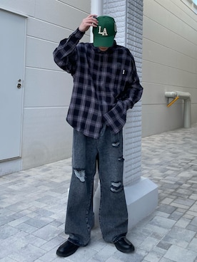 「ビックＴシャツ」｜亮.さん（メンズ・180cm）の冬コーディネート