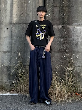 「adidas（アディダス）のアイテム（シューズ、ブラック系）」を使った、亮.さん（メンズ・180cm）の夏コーディネート