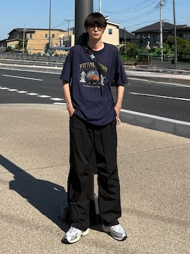 「NEW BALANCE（ニューバランス）のアイテム（シューズ、グレー系）」を使った、亮.さん（メンズ・180cm）の夏コーディネート