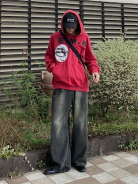 「アイテム（パーカー）」を使った、亮.さん（メンズ・180cm）の秋コーディネート