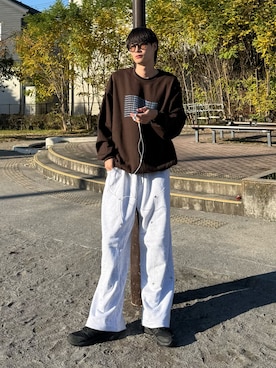 「アイテム（スウェットパンツ）」を使った、亮.さん（メンズ・180cm）の秋コーディネート