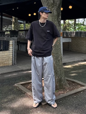 「FFEIN（フェイン）のアイテム（キャップ）」を使った、亮.さん（メンズ・180cm）の夏コーディネート