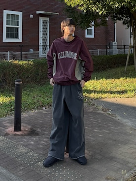 「アイテム（スウェットパンツ）」を使った、亮.さん（メンズ・180cm）の秋コーディネート