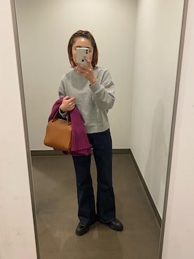 「Firsthand（ファーストハンド）のアイテム（パンツ）」を使った、ぺこさん（レディース・156cm）の冬コーディネート
