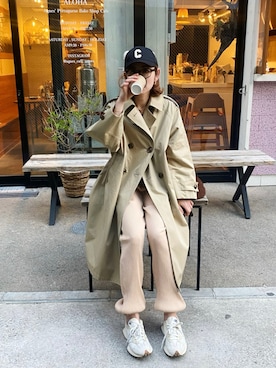 「CELINE」｜「アイテム（帽子）」を使った、ぺこさん（レディース・156cm）の春コーディネート