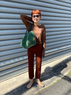 「BASERANGE（ベースレンジ）のアイテム」を使った、ぺこさん（レディース・156cm）の秋コーディネート