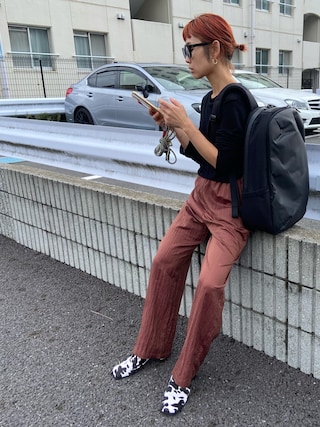 BASErange(ベースレンジ)の「【Baserange/ベースレンジ】Omo :ロング ディーラー baserange ベロアロングスリーブTシャツ omo Tシャツ/カットソー(七分/長袖)