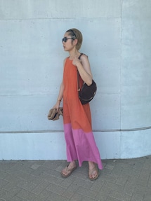 6（ロク）の「＜6(ROKU)＞COTTON DOBBY DYE DRESS/ワンピース