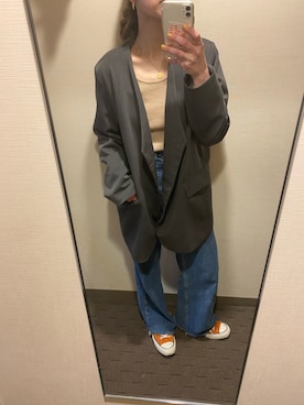 「カラースニーカー」｜「アイテム（パンツ）」を使った、ぺこさん（レディース・156cm）の春コーディネート