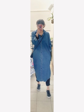 「デニムワンピース」｜「アイテム（シャツワンピース）」を使った、daioukachanさん（レディース・173cm）の春コーディネート