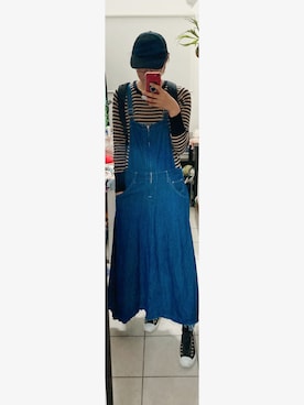 「サロペットスカート」｜「アイテム（キャップ）」を使った、daioukachanさん（レディース・173cm）の春コーディネート