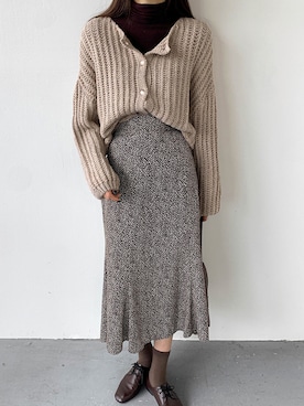 「merongshop（メロンショップ）のアイテム（カーディガン/ボレロ）」を使った、merongshopjpさん（レディース・163cm）の秋コーディネート