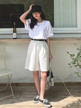 「merongshop（メロンショップ）のアイテム（ショルダーバッグ）」を使った、merongshopjpさん（レディース・160cm）の夏コーディネート