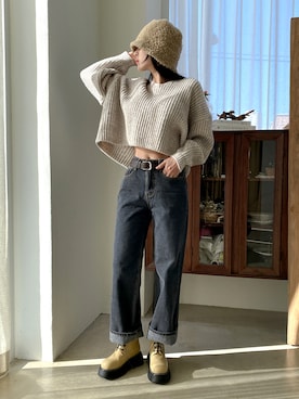 「merongshop（メロンショップ）のアイテム」を使った、merongshopjpさん（レディース・161cm）の冬コーディネート