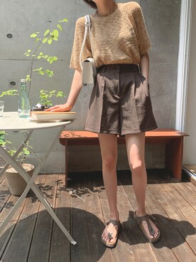 「merongshop（メロンショップ）のアイテム（ショルダーバッグ）」を使った、merongshopjpさん（レディース・164cm）の夏コーディネート