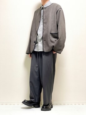 「epnok（エプノック）のアイテム（ノーカラージャケット）」を使った、kazuさん（メンズ・173cm）の秋コーディネート