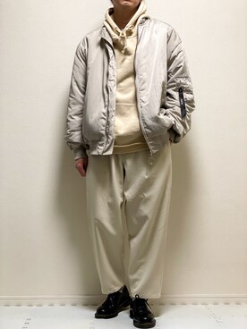 「shiki tokyo（シキトウキョウ）のアイテム（パーカー）」を使った、kazuさん（メンズ・173cm）の冬コーディネート