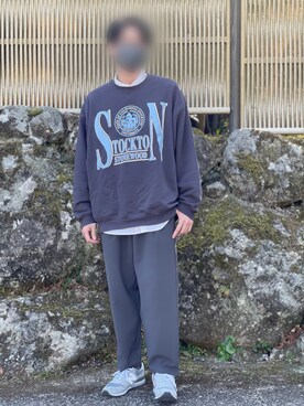 「re_k by JUNRED（レクバイジュンレッド）のアイテム（スウェット）」を使った、kazuさん（メンズ・173cm）の冬コーディネート